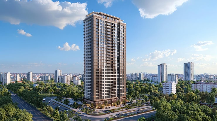 Artist's impression of apartment towers, shown for Brigade Bellary Road