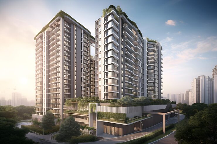 Artist's impression of apartment towers, shown for Brigade Gateway