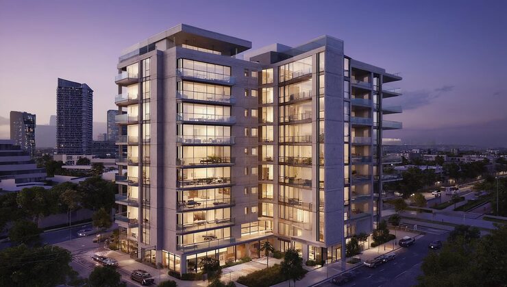 Artist's impression of apartment towers, shown for Brigade Insignia Phase 2