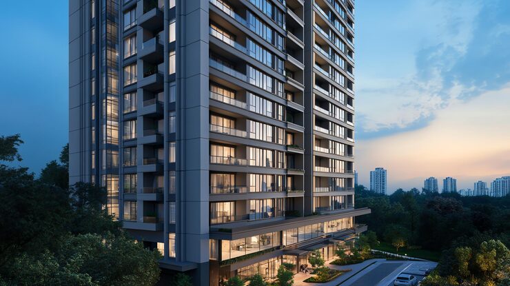 Artist's impression of apartment towers, shown for Dioro at Brigade El Dorado