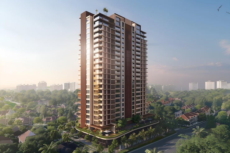 Artist's impression of apartment towers, shown for Brigade KIADB Phase 2