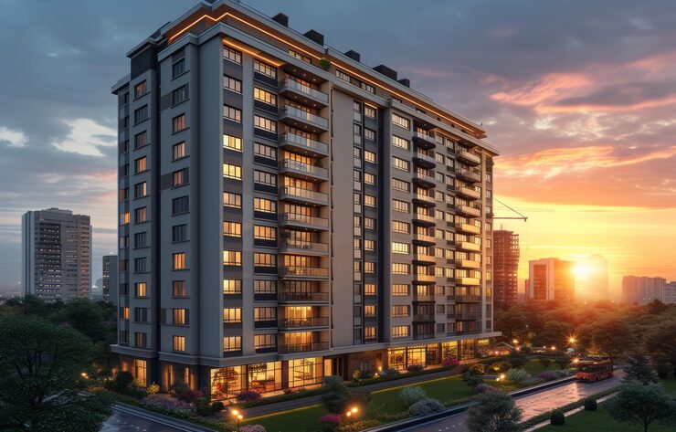 Artist's impression of apartment towers, shown for Brigade Granada