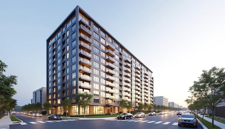 Artist's impression of apartment towers, shown for Brigade Avalon
