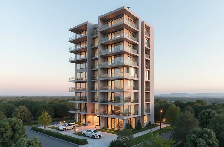 Artist's impression of apartment towers, shown for Brigade Silvercrest