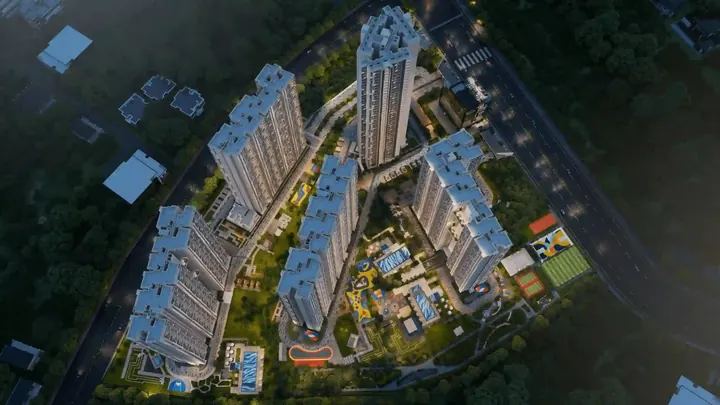 Artist's impression of township with towers and open space, shown for Brigade Sanctuary